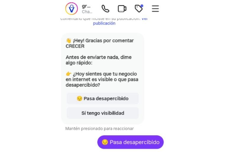 Respuesta manychat